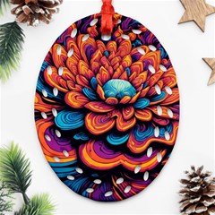 Flowers Painting Ornament (oval Filigree)