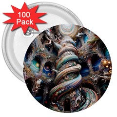 Fantasy Psychedelic Building Spiral 3  Buttons (100 Pack)  by Ravend