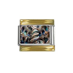 Fantasy Psychedelic Building Spiral Gold Trim Italian Charm (9mm) by Ravend