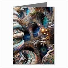 Fantasy Psychedelic Building Spiral Greeting Card by Ravend