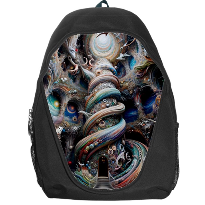 Fantasy Psychedelic Building Spiral Backpack Bag