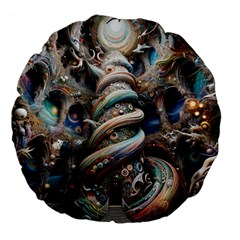 Fantasy Psychedelic Building Spiral Large 18  Premium Flano Round Cushions by Ravend