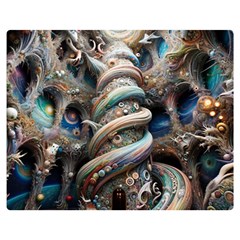 Fantasy Psychedelic Building Spiral Two Sides Premium Plush Fleece Blanket (medium) by Ravend