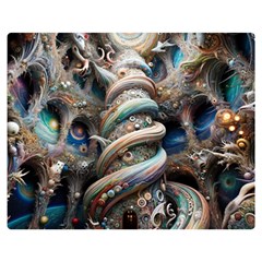 Fantasy Psychedelic Building Spiral Premium Plush Fleece Blanket (medium) by Ravend