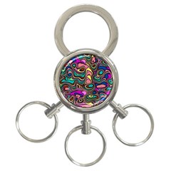 Bending Rotate Distort Waves 3-ring Key Chain by Ravend