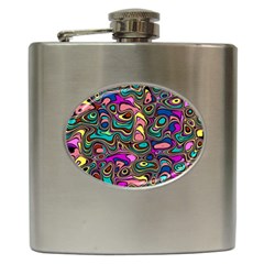 Bending Rotate Distort Waves Hip Flask (6 Oz) by Ravend