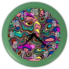 Bending Rotate Distort Waves Color Wall Clock by Ravend