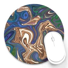 Pattern Psychedelic Hippie Abstract Round Mousepad by Ravend