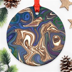 Pattern Psychedelic Hippie Abstract Ornament (round) by Ravend