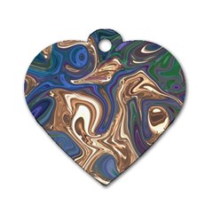 Pattern Psychedelic Hippie Abstract Dog Tag Heart (one Side) by Ravend