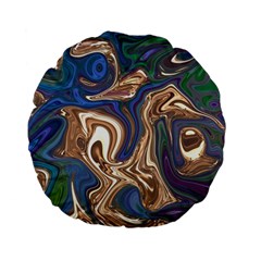 Pattern Psychedelic Hippie Abstract Standard 15  Premium Flano Round Cushions by Ravend