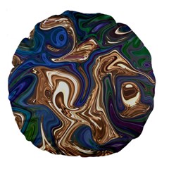 Pattern Psychedelic Hippie Abstract Large 18  Premium Flano Round Cushions by Ravend