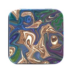 Pattern Psychedelic Hippie Abstract Square Metal Box (black)