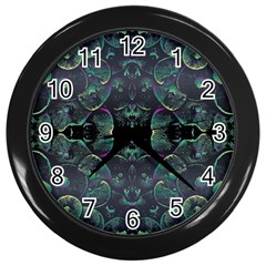 Background Pattern Mushrooms Wall Clock (black) by Ravend