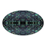 Background Pattern Mushrooms Oval Magnet Front