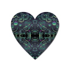 Background Pattern Mushrooms Heart Magnet by Ravend