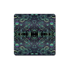 Background Pattern Mushrooms Square Magnet by Ravend