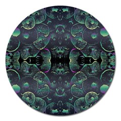 Background Pattern Mushrooms Magnet 5  (round)