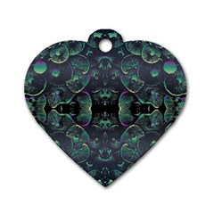 Background Pattern Mushrooms Dog Tag Heart (two Sides) by Ravend