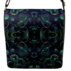 Background Pattern Mushrooms Flap Closure Messenger Bag (s) by Ravend