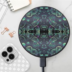 Background Pattern Mushrooms Wireless Fast Charger(black) by Ravend