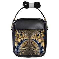 Fractal Spiral Infinite Psychedelic Girls Sling Bag by Ravend