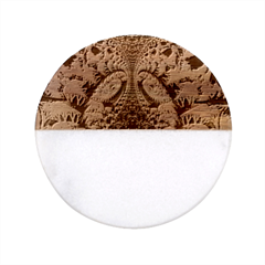 Fractal Spiral Infinite Psychedelic Classic Marble Wood Coaster (round) 