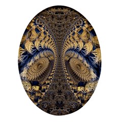 Fractal Spiral Infinite Psychedelic Oval Glass Fridge Magnet (4 Pack) by Ravend