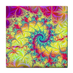 Fractal Spiral Abstract Background Tile Coaster