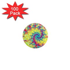 Fractal Spiral Abstract Background 1  Mini Magnets (100 pack) 