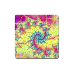 Fractal Spiral Abstract Background Square Magnet