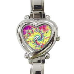 Fractal Spiral Abstract Background Heart Italian Charm Watch by Ravend