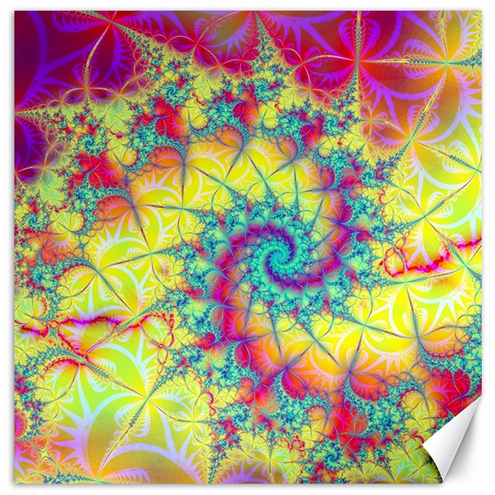 Fractal Spiral Abstract Background Canvas 16  x 16 