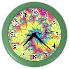 Fractal Spiral Abstract Background Color Wall Clock