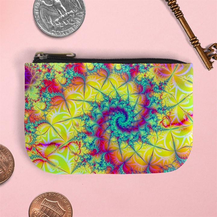 Fractal Spiral Abstract Background Mini Coin Purse