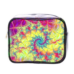 Fractal Spiral Abstract Background Mini Toiletries Bag (one Side) by Ravend