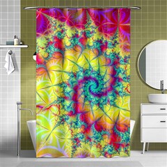 Fractal Spiral Abstract Background Shower Curtain 48  x 72  (Small) 