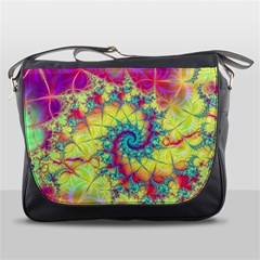 Fractal Spiral Abstract Background Messenger Bag