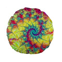 Fractal Spiral Abstract Background Standard 15  Premium Round Cushions