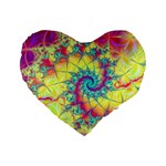 Fractal Spiral Abstract Background Standard 16  Premium Flano Heart Shape Cushions Front