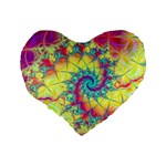 Fractal Spiral Abstract Background Standard 16  Premium Flano Heart Shape Cushions Back