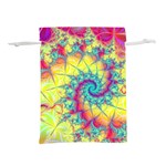 Fractal Spiral Abstract Background Lightweight Drawstring Pouch (S) Back