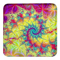 Fractal Spiral Abstract Background Square Glass Fridge Magnet (4 Pack) by Ravend