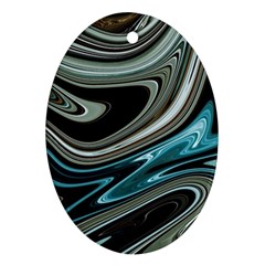 Abstract Waves Background Wallpaper Oval Ornament (two Sides)