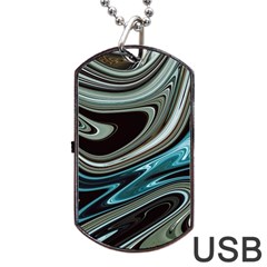 Abstract Waves Background Wallpaper Dog Tag Usb Flash (one Side) by Ravend