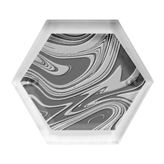 Abstract Waves Background Wallpaper Hexagon Wood Jewelry Box