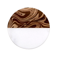 Abstract Waves Background Wallpaper Classic Marble Wood Coaster (round)  by Ravend