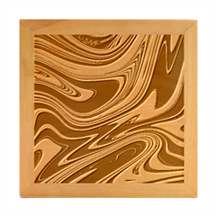 Abstract Waves Background Wallpaper Wood Photo Frame Cube by Ravend