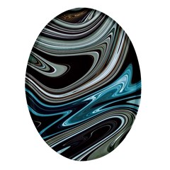 Abstract Waves Background Wallpaper Oval Glass Fridge Magnet (4 Pack) by Ravend