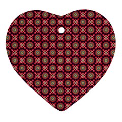 Kaleidoscope Seamless Pattern Heart Ornament (two Sides)